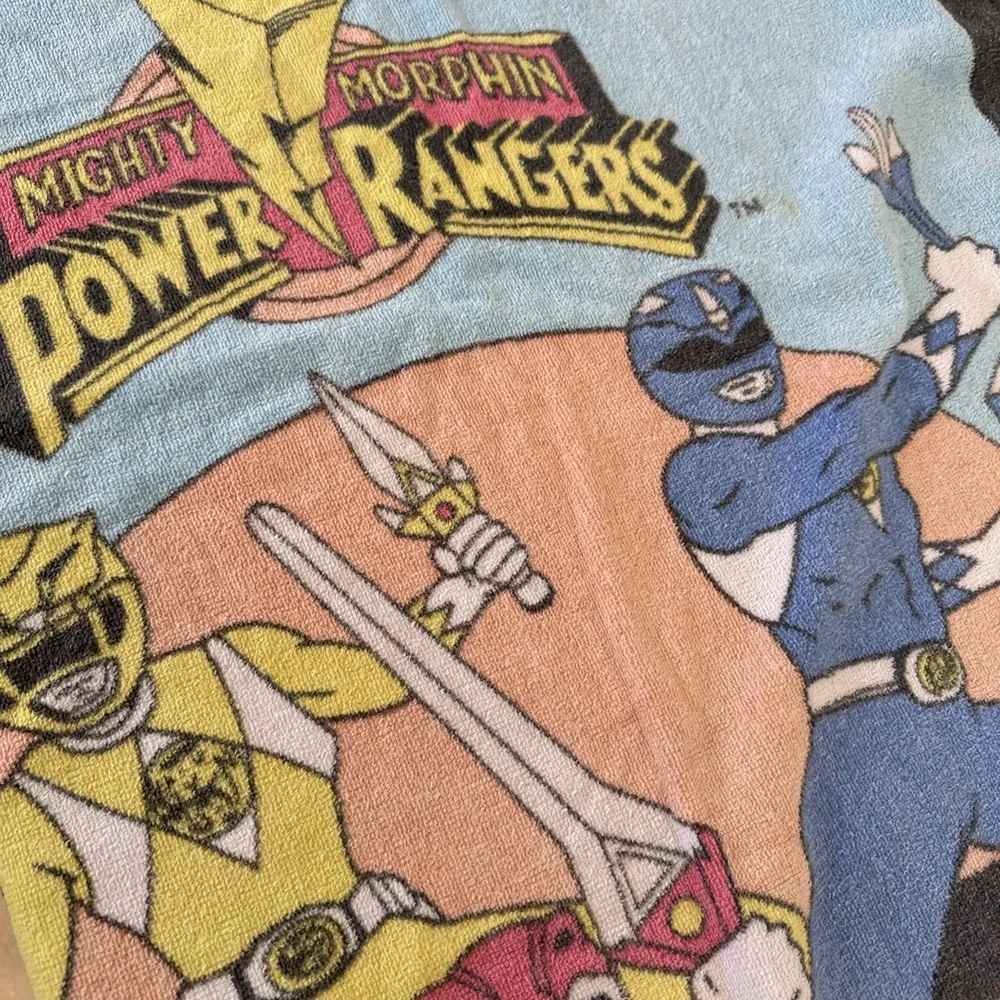 Vintage 1993 Mighty Morphin Power Rangers Beach Pool Bath Towel SABAN
